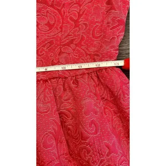 H&M Pink Lace Embroidered Flutter Sleeves Crewneck Flared Mini Dress US 4 - Picture 12 of 12